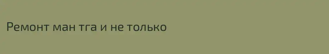 Ремонт ман тга и не только 